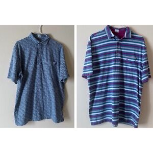 Johnnie-O Polo Shirt Men's Large Short Sleeve Casual Golf Stretch Lot Of 2